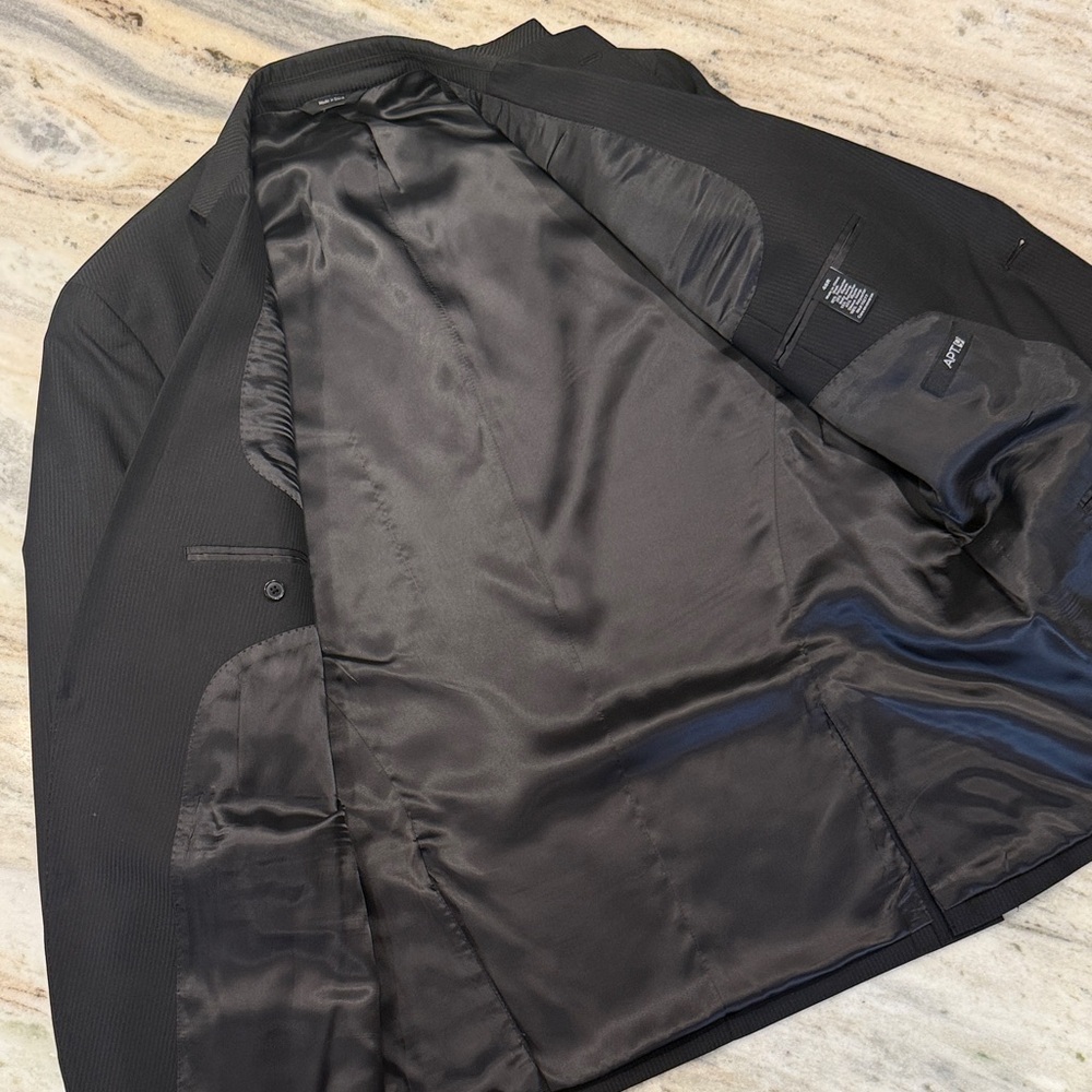 Apt 9 Classic Black Men's Suit Sz 46R- pants 36x32 - Picture 8 of 15